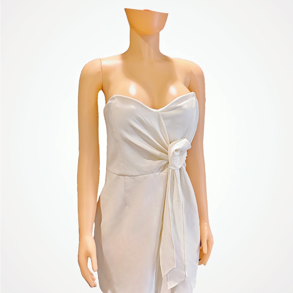French Connection White Strapless Dress
